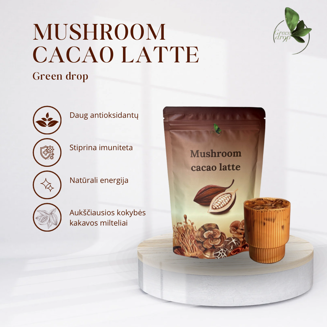 Kakava latte su adaptogeniniais grybais