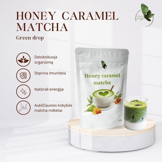 Karamelizuoto medaus matcha